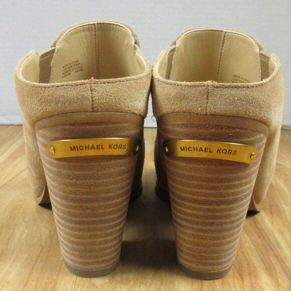 MICHAEL KORS Braden Closed Toe Mule Clog Shoes Womens Size 8.5 Cashew Suede NEW - Picture 6 of 12